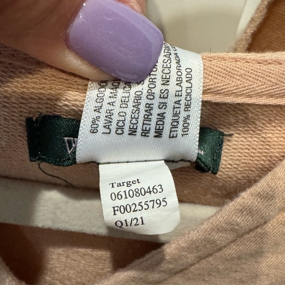 WILD FABLE Unique Casual Tan Hooded Top Shortsleeved Slits on Sides Athleisure - Picture 12 of 14